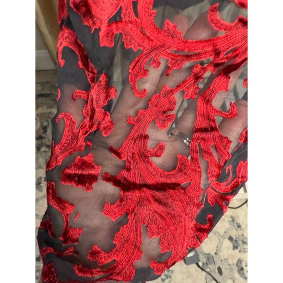 VTG Chicos Silk Velvet Burnout Top Blouse Tunic Sheer Lg Whimsigoth grunge Y2K - Picture 9 of 16